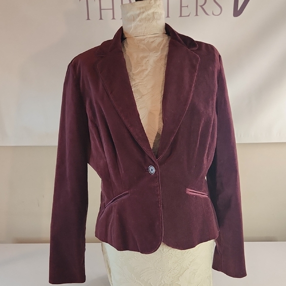 Tommy Hilfiger Women's Dark Red Blazer - Picture 2 of 5